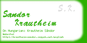 sandor krautheim business card