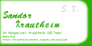 sandor krautheim business card